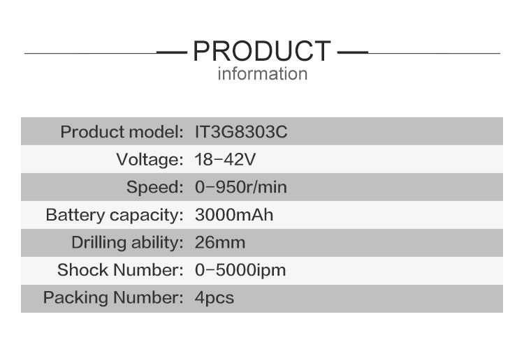 High Impact Frequency 4500ipm Heavy Duty Hammer Drill 26-3