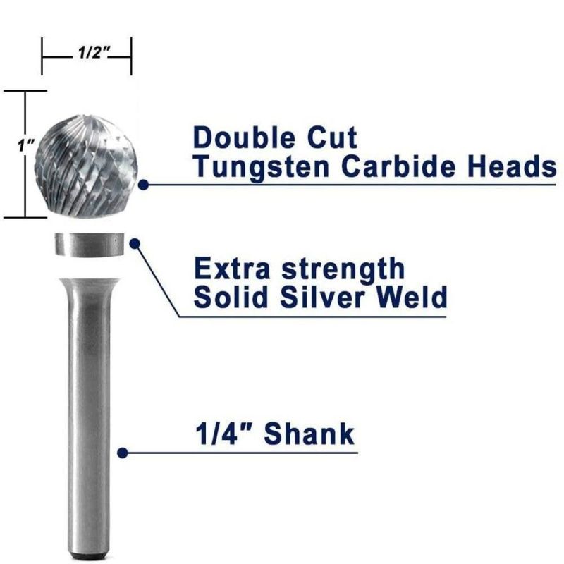 D Type Power Tools Rotary Files Tungsten Carbide Burr (SED-RB-D)