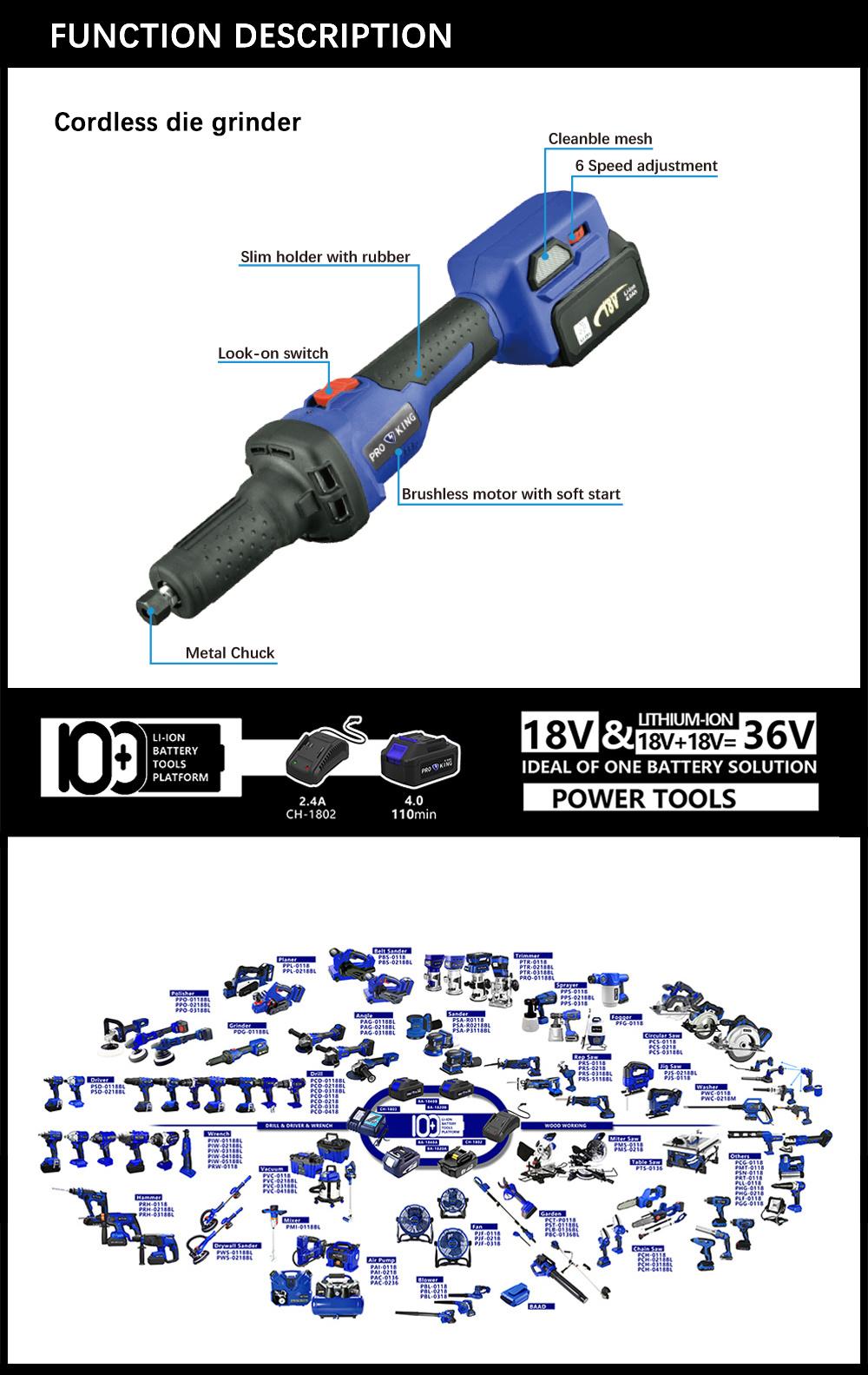 Cordless Die Grinder Battery Brushless Motor