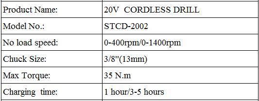 20V Cordless Platform Power Drill Machine