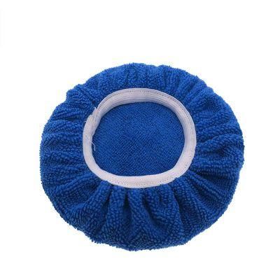 Cross-Border Supply 5-6 Inch Dark Blue Car Waxing Cloth Microfiber Polishing Waxing Set Car Cleaning Beauty