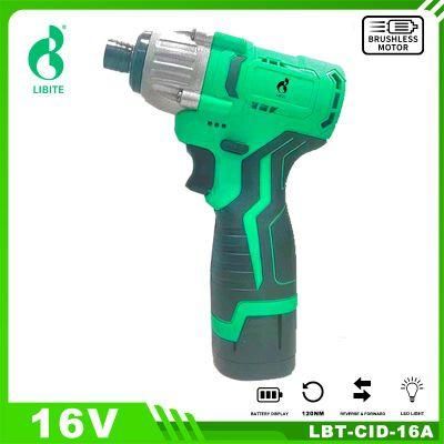 16V Brushless Motor 120nm Cordless Impact Driver