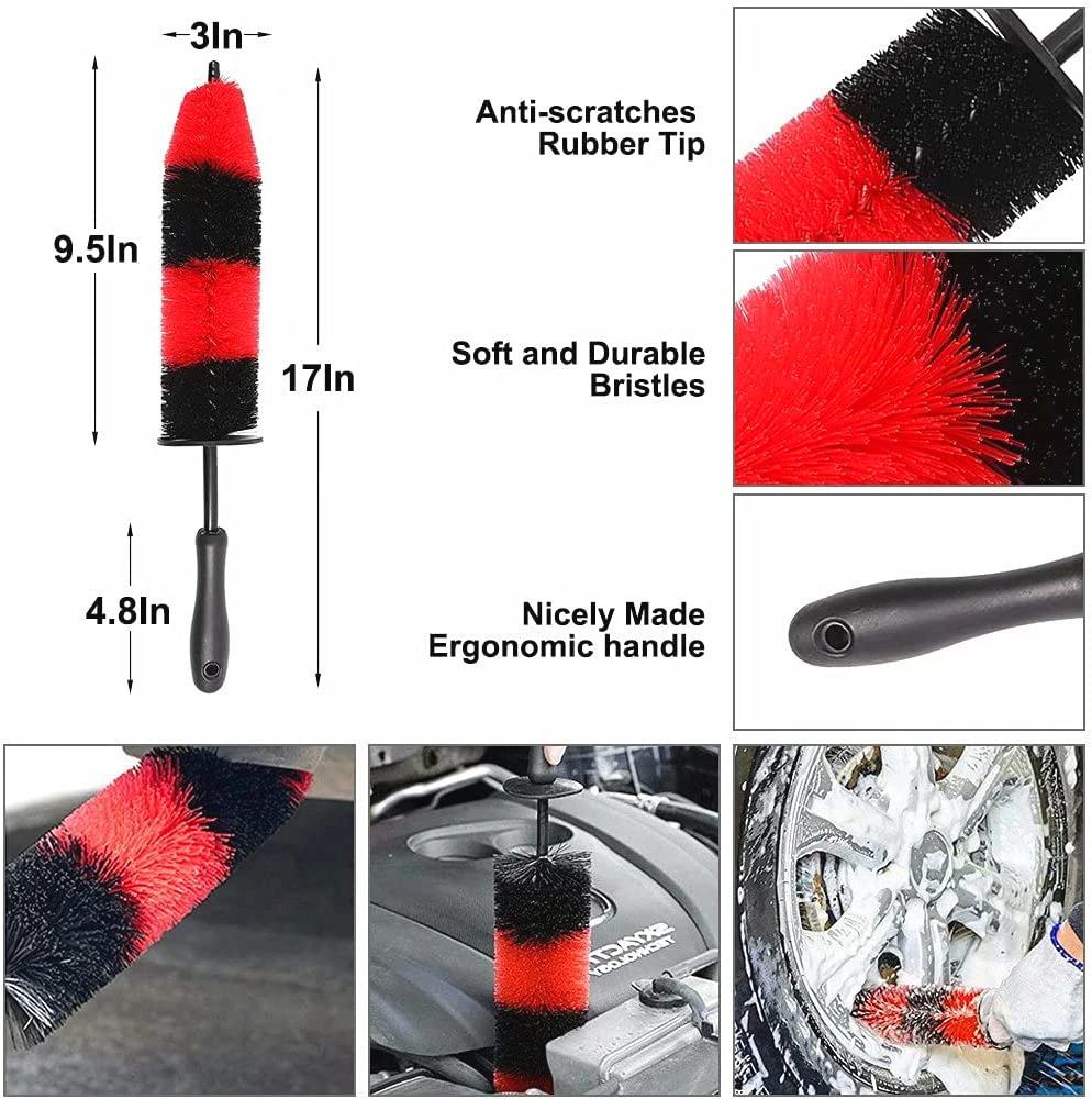 Cross-Border Supply Car Cleaning Brush 12-Piece Set of Car Interior Dust Removal Detail Brush Glass Cleaning Cloth Wheel Brush