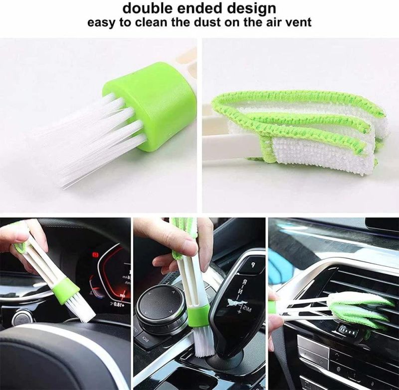 Cross-Border Supply Car Cleaning Brush 12-Piece Set of Car Interior Dust Removal Detail Brush Glass Cleaning Cloth Wheel Brush
