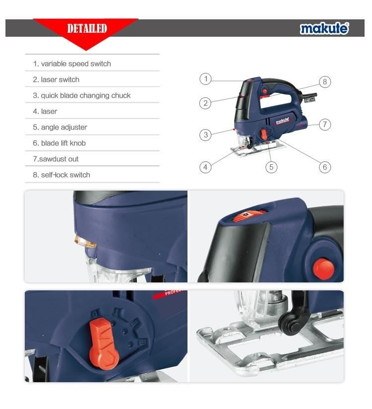 65mm Electric Wood Saw Jig Saw with Quick-Change Chuck