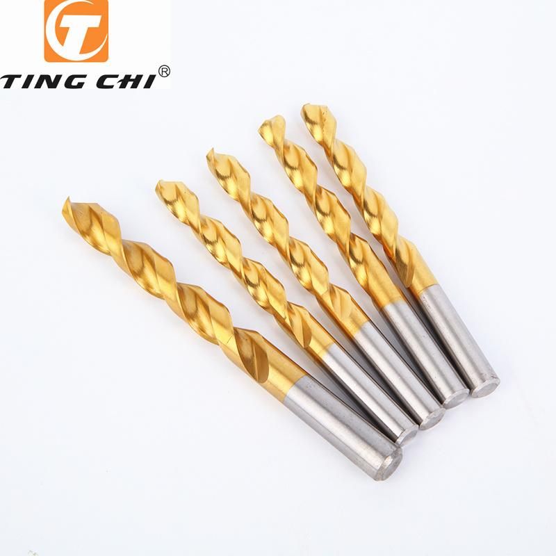 HSS 8% Co. M42 Fully Grounded Industrial Titanium Coated Straight Shank Twist Drill Bit