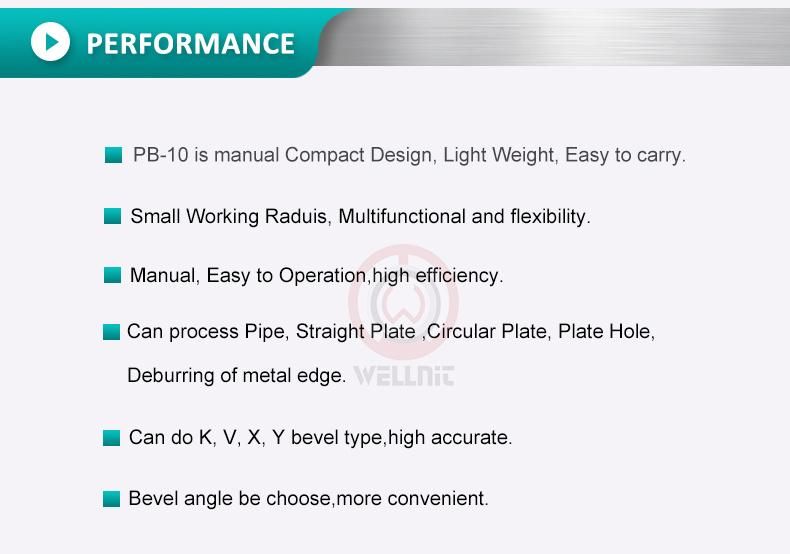 Multifunctional Portable Manual Plate Hole Deburring Process Pipe or Plate Beveling Machine