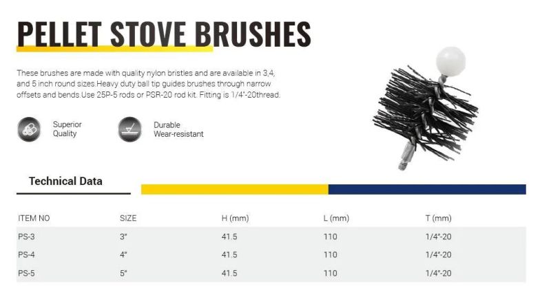 Nylon Bristles Pellet Stove Brushes