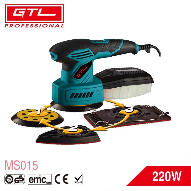 220W 3-in-1 Multi-Functional Wood Working Sander with Dust Box & 3 Additional Attachments