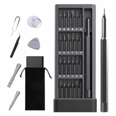 35 In1 Newest Lithium Battery Precise Screwdriver Set, Gray Bag Blue Edge Portable Repair Tools Kit for Computers