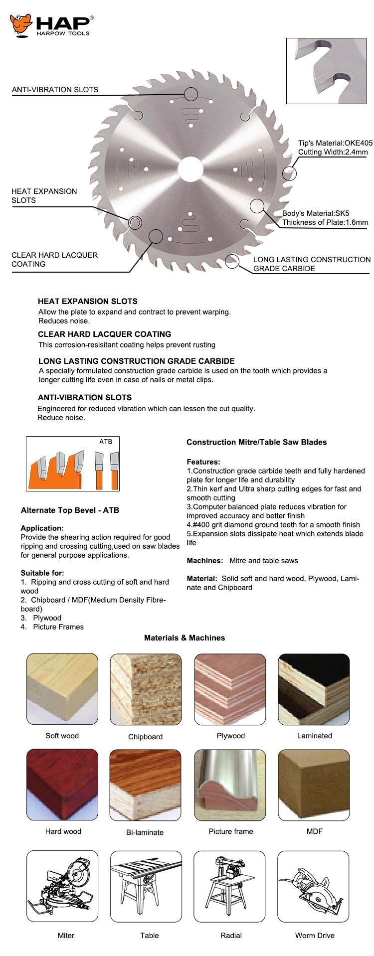 Harpow Noise Reduction Tct Saw Blades