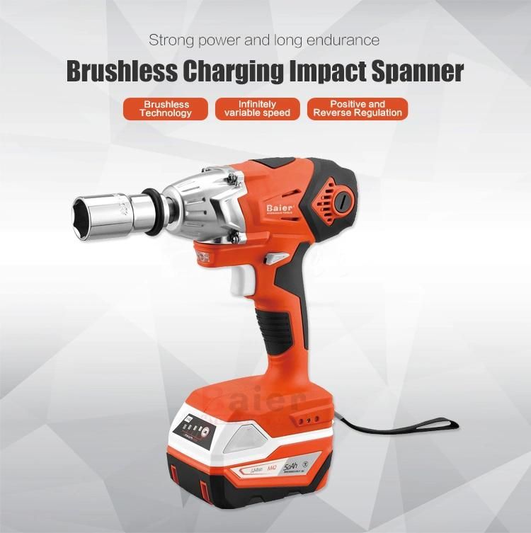 High Torque 18 Volt Lithium Battery Charger Cordless Impact Electric Wrench