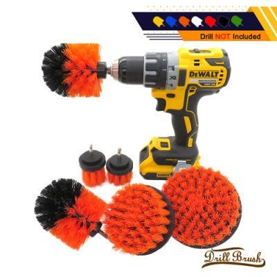 Electric Drill 6-Piece Set 2/3.5/4/5 Inch Orange Cleaning Brush