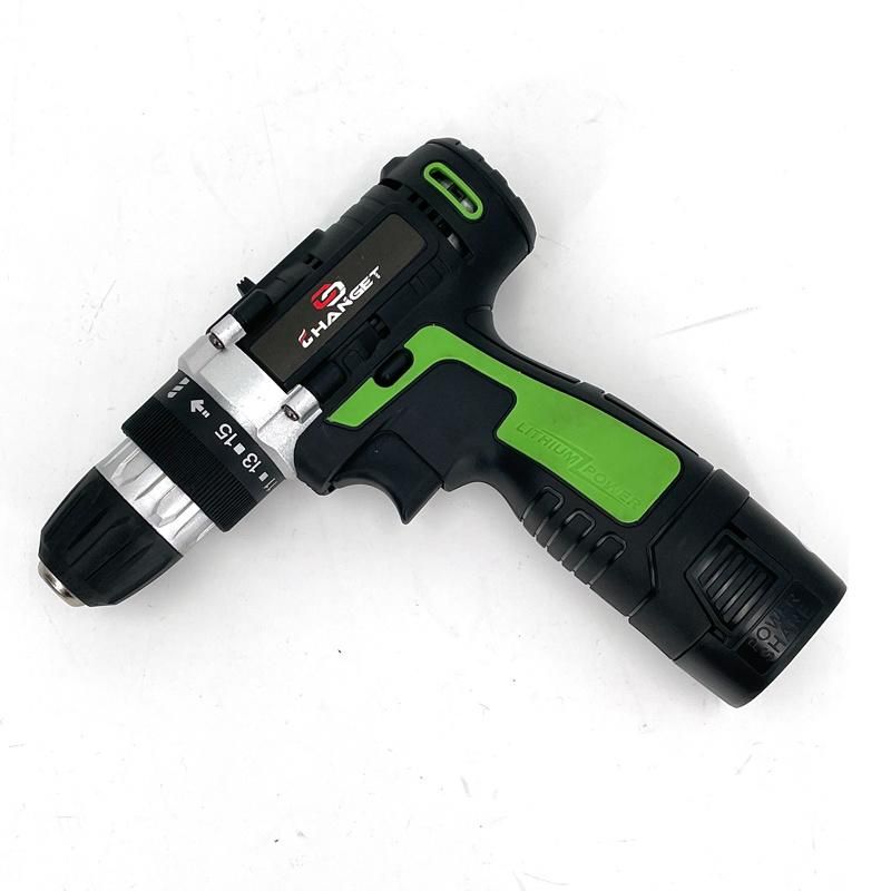 Cg-2004green Impact Double Speed 12V 16.8V 21V Li-on Lithium Battery Professional Manufacturer Hand Rechargeable Forward and Reverse Impact Cordless Drill