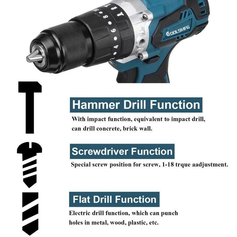 Toolsmfg 20V Cordless Brushless Hammer Drill