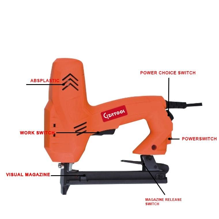 Electric Power Ga. 21 1/2′ ′ Crown Electric Staple Gun with Adjust Botton Power Gdy-Ef8016b
