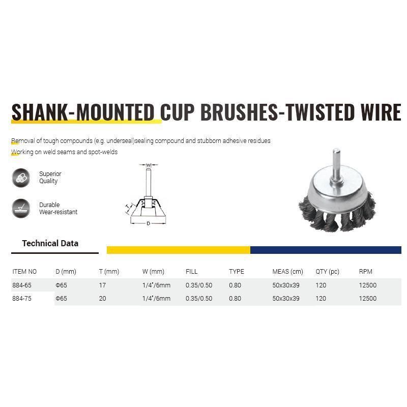 Shank-Mounted Cup Brushes-Twisted Wire