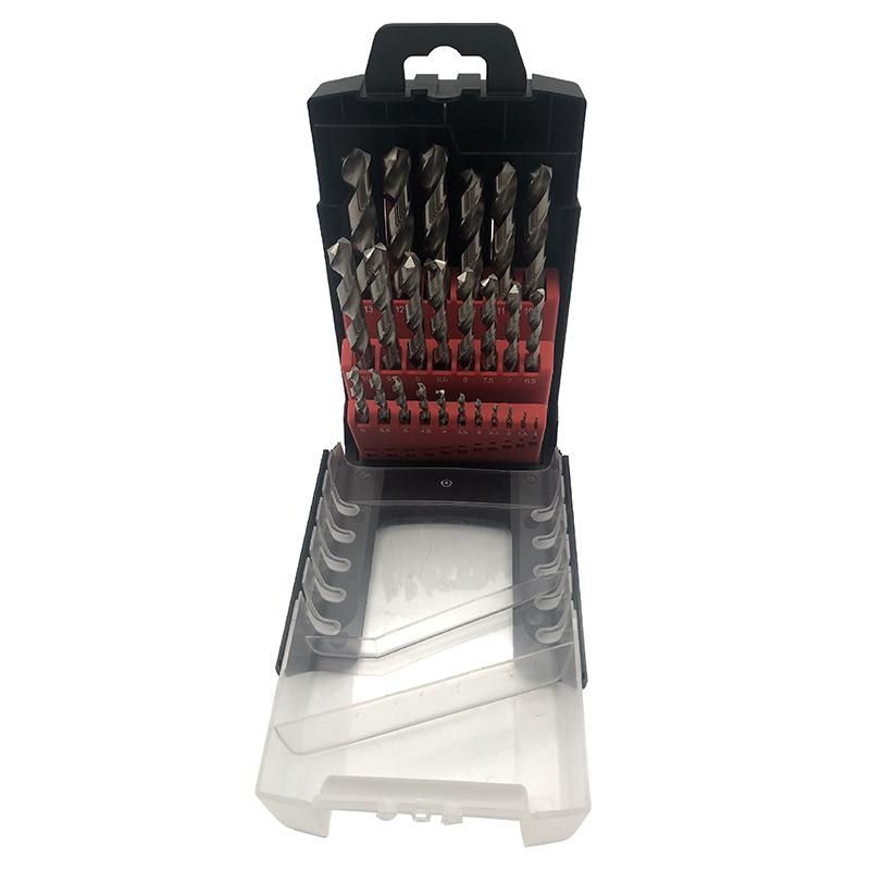 25PCS HSS Twist Drill Bit Set 1mm-13mm Bright Cobalt Surface Treatment Titanium Drill Bit