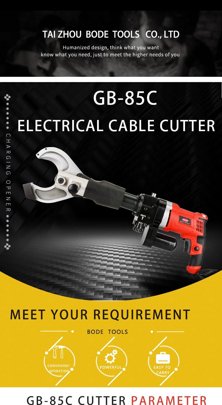 GB-85c Electric Portable Wire Rebar Steel Armoured Hydraulic Cable Cutter