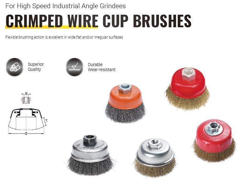 Crimped Cup Steel Wire Brush