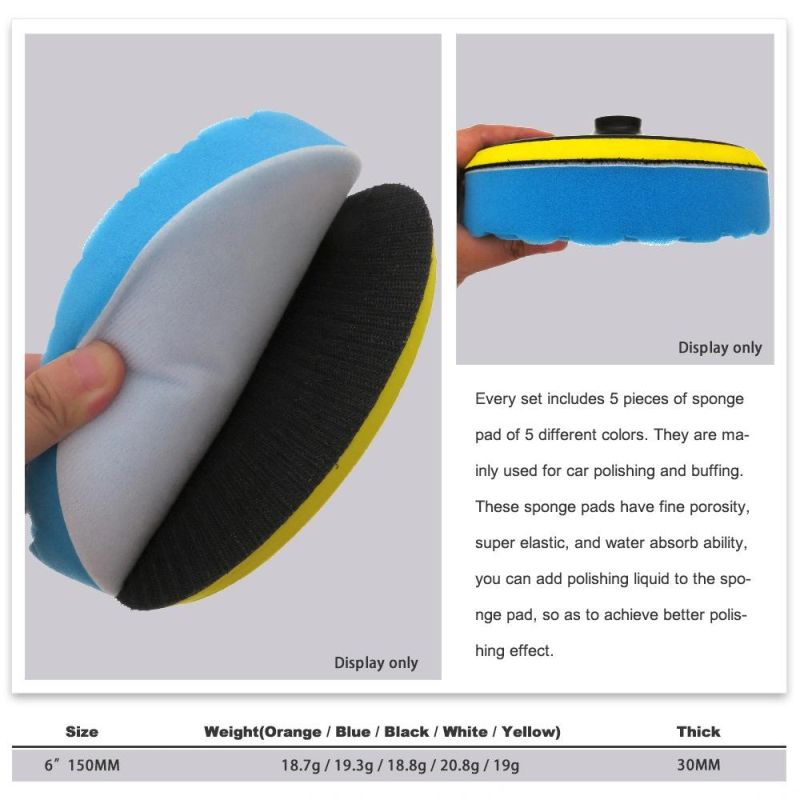 Cross-Border Supply 7 Inch 180mm Car Polishing Sponge Wash Sponge Car Cleaning Supplies Wax Beauty
