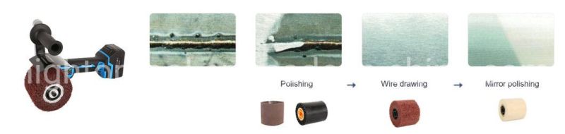 Lithium Charging Wireless Cordless Metal Stainless Steel Surface Finishing Polishing Machine Polisher Sander Grinder Tool for Flat, Curved and Pipe