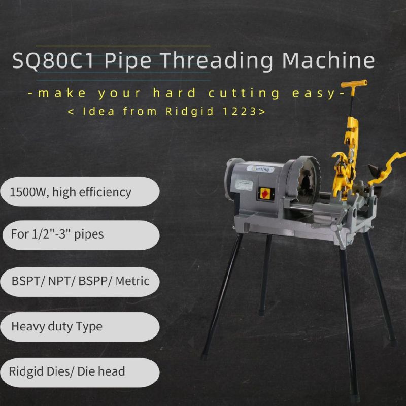 Hongli 3 Inch Heavy Duty Pipe Threading Machine for Sale (SQ80C1)