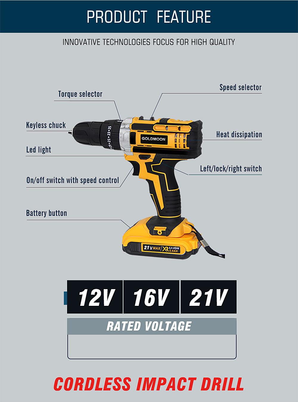 10% off Coreless Drill 1500W Electric Hand Drill Tools for DIY 1150rpm Power Tool