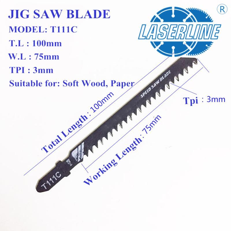 5PCS Set Hcs Jig Saw Blades for Fast Cutting Straight Cutting T111c