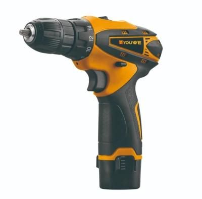 Youwe 12V Lithium-Ion Cordless Drill with Two Recharged Battery