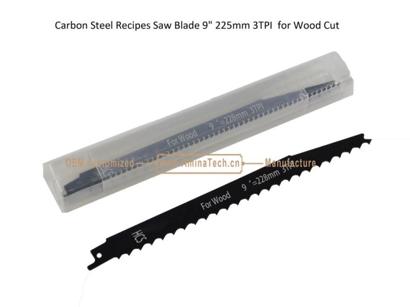 Carbon Steel Recipes Saw Blade 9" 225mm 3TPI  for Wood Cut,Reciprocating,Sabre Saw ,Power Tools