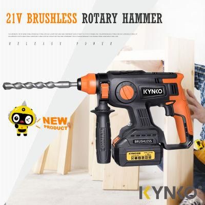 Kynko 18V/21V 22mm Lithium Battery Power Tool Cordless Rotary Hammer (KD77)