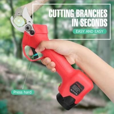 4-8h Personalized Garden Tools Durable Pruning Shear Garden Secateurs Rechargeable with 2 Batteries