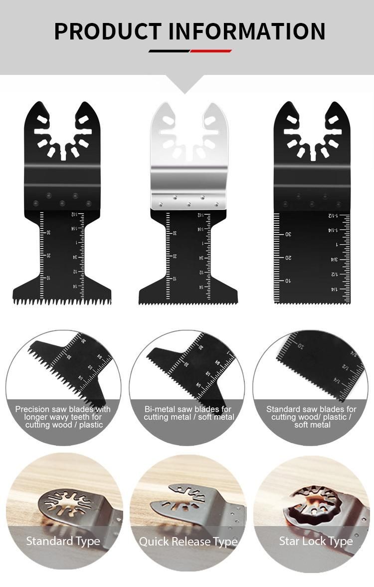 Wood Metal Multi Tool Blades Oscillating Multi Saw Blades Kit for Plastic