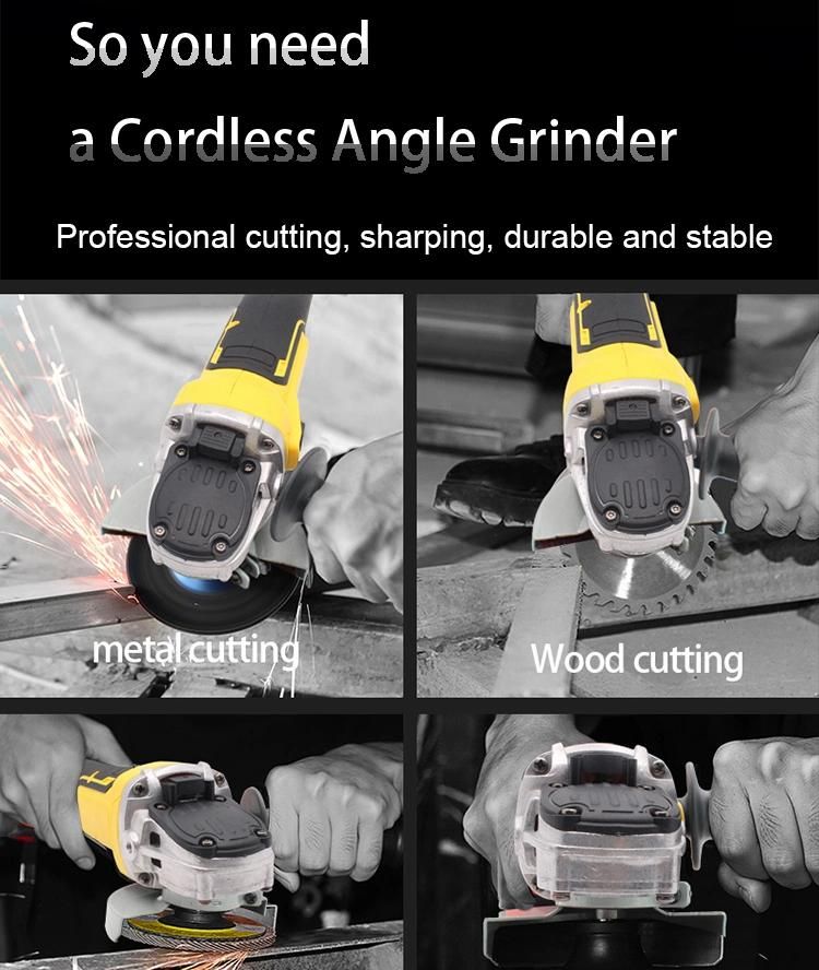 1000W Battery Brushless Angle Grinder Cordless Anti-Slip Design