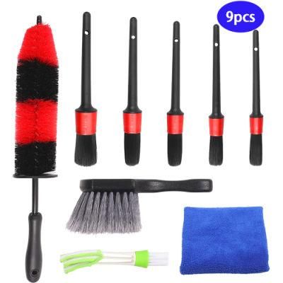 Cross-Border Supply Car Cleaning Brush 9-Piece Car Beauty Tool Brush Cross-Border Hot Sale Kitchen Cleaning Brush