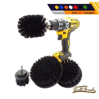 Electric bathroom Cleaning Brush 4 Pieces Set 2/3.5/4/5 Inches Car Beauty Black Drill Brush dB0722