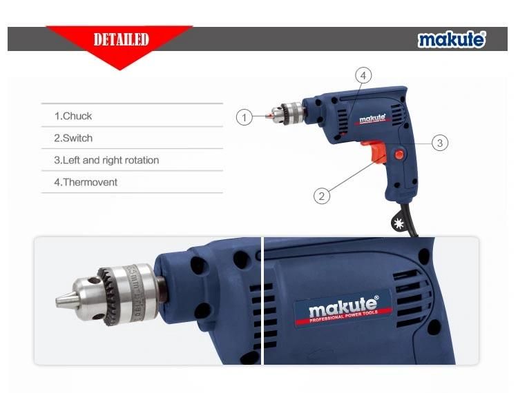 Makute Electric Drill 6.5mm Screwdriver with Good Quality