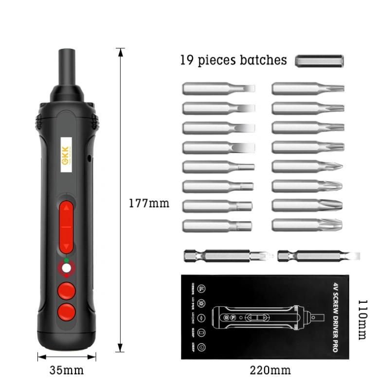 China Factory Drilling Machine 4V Li-ion 3n. M Cordless Screwdriver Cordless Drill Electric Tool Power Tool