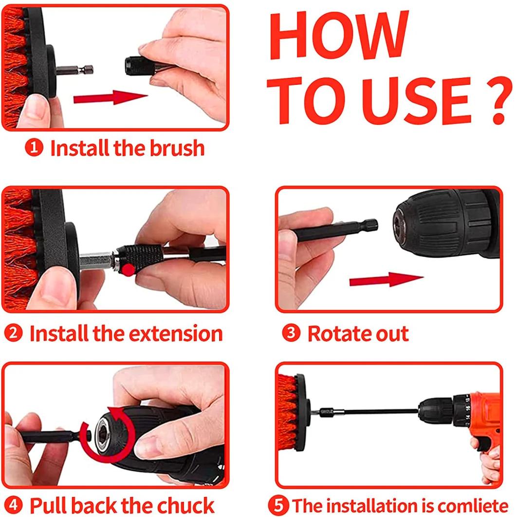 Cross-Border Supply Electric Cleaning Brush 16-Piece Car Air Conditioner Detail Brush Wheel Hub Electric Drill Brush Cleaning Cloth Set