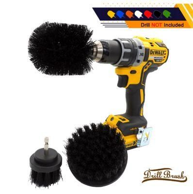 Electric Drill Cleaning Brush 3 Pieces Set 2 / 3.5 / 4 Inches Nylon Black Brush Head dB0724