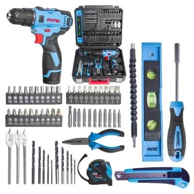 Fixtec Tool Set with Drill 60PCS Cordless Drill Household Power Tools Set with 12V Lithium Driver DIY Accessories Tool Kit