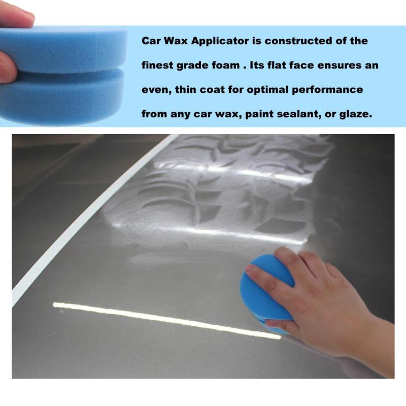 Cross-Border Supply 90mm Blue Car Polishing and Waxing Sponge Car Cleaning Sponge Car Beauty Sponge