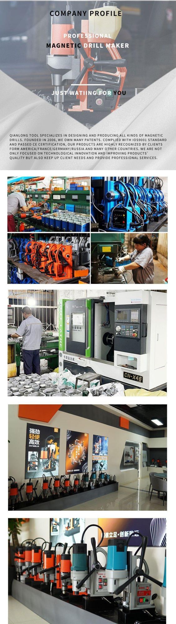 Xd2-Kt-28A* Hot Selling Automatic Mag Drill Press Plastic Frame 1700W/28mm Magnetic Drill