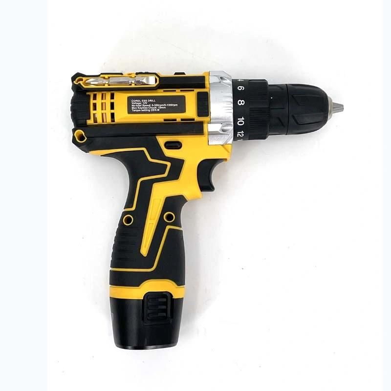 Cg-2020yellow Double Speed 12V 16.8V 21V Li-on Lithium Battery Professional Manufacturer Hand Rechargeable Forward and Reverse Impact Cordless Drill