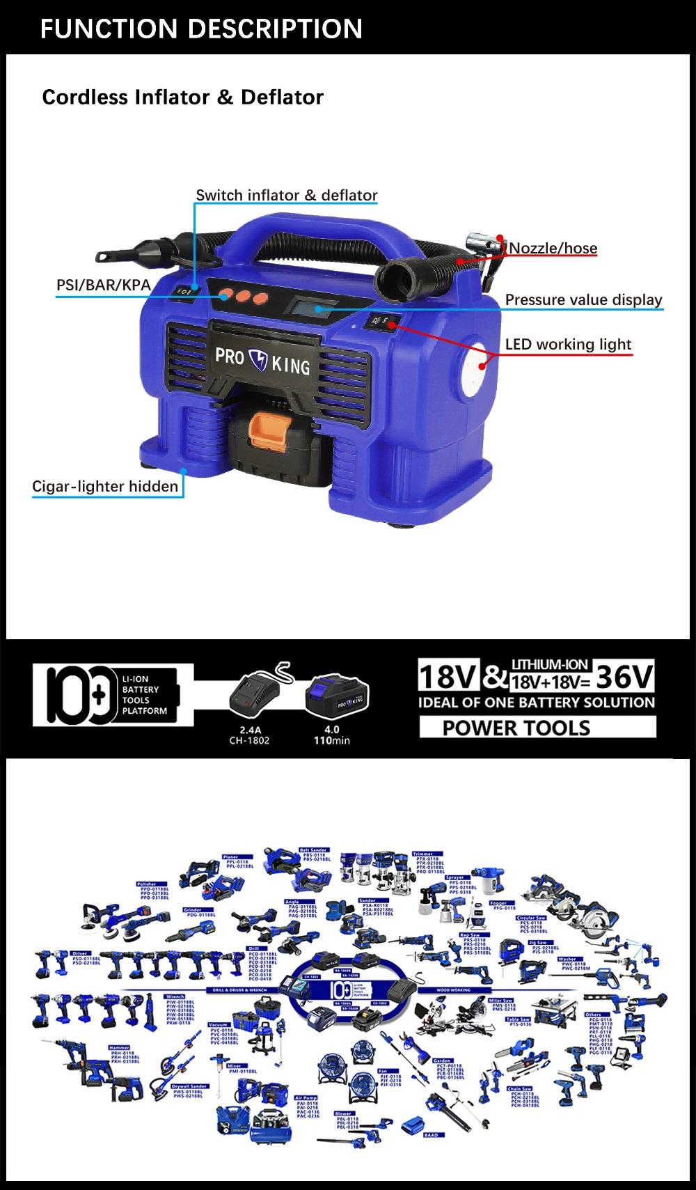 Cordless Inflator & Deflator Battery Tool