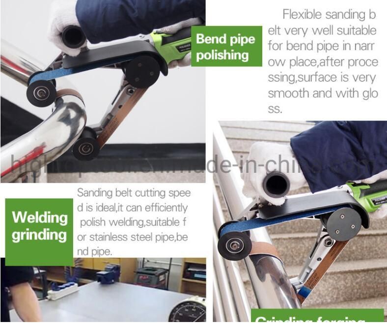 Lithium Charging Wireless Cordless Electric Metal Stainless Steel Pipe Tube Finishing Burnishing Belt Sander Polisher