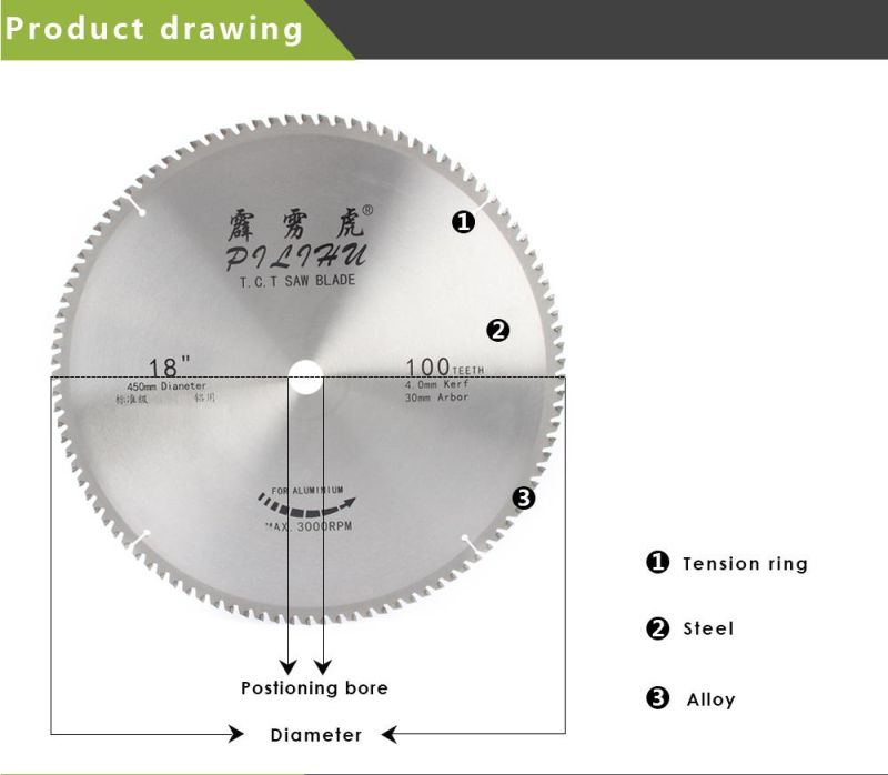 Standard Grade Tct Carbide Tip Saw Blade for Cutting Aluminum