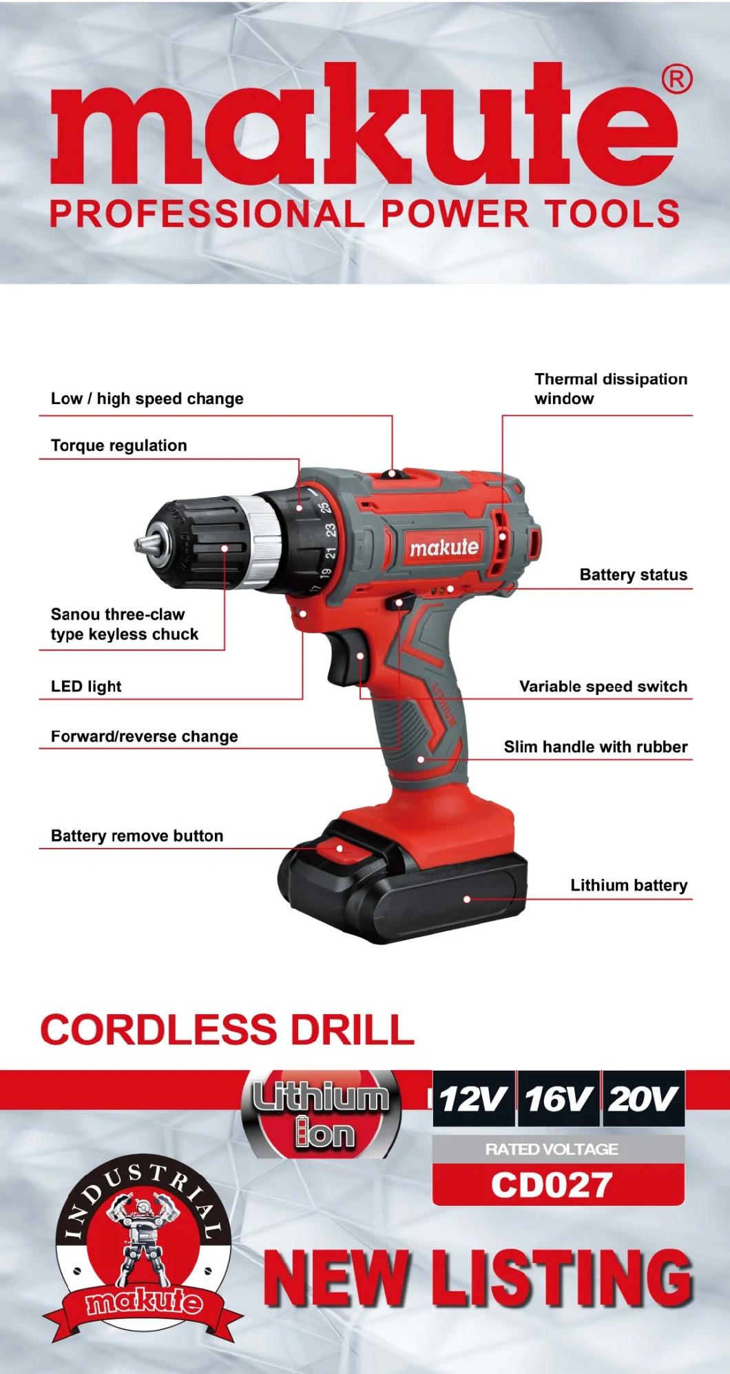 Electric Cordless Drill 12/16/20V Li-ion Battery Wireless Drilling Tools