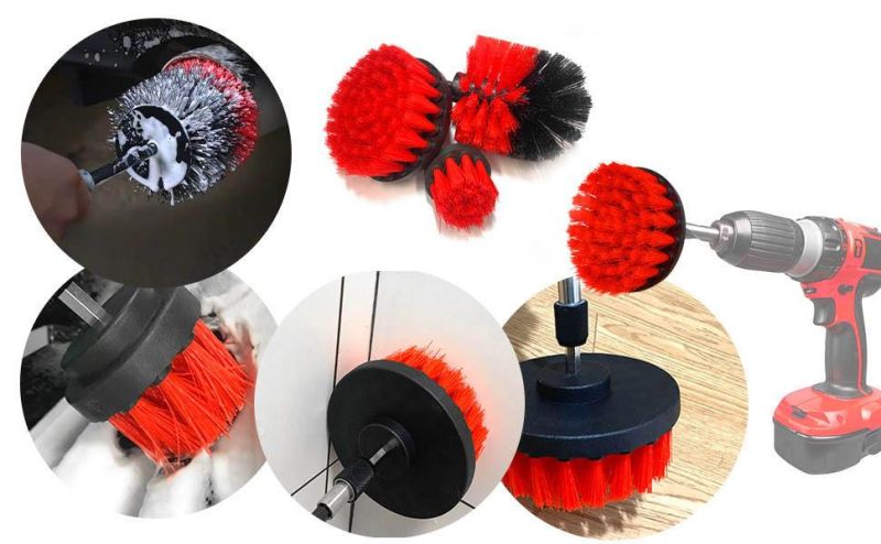 Cross-Border Supply Cleaning Brush Car Beauty Cleaning 26-Piece Detail Brush Red Kitchen Stain Removal Electric Drill Brush Head